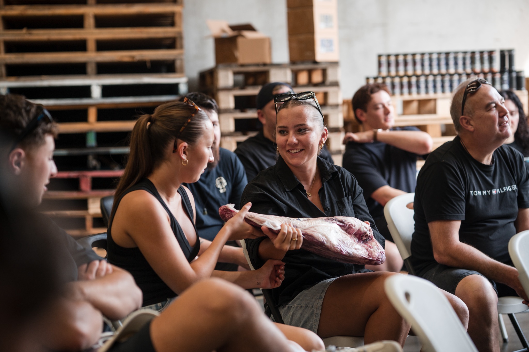 Smoke School attendees relaxing between cooking sessions